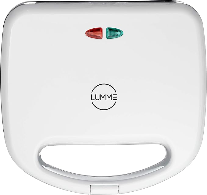 Lumme Sandwich Maker, Sandwich Toaster, Panini Press, Quesadilla Maker, Grilled Cheese, French Toast Press, Pizza Pockets Press, Indicator light, Omelet, White (White)