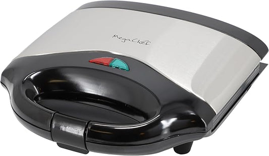 MegaChef Electric Non-Stick Aluminum Panini Press Sandwich Maker Grill, Compact Design, Panini Maker, Sandwich Grill, Countertop Grill Griddle (Grill Plate)