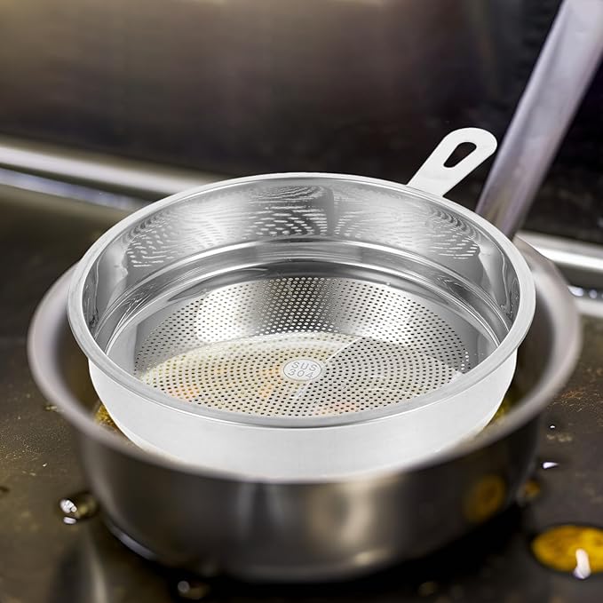 Kichvoe Stainless Steel Fine Mesh Oil Strainer 6.33X4.96 Inch Oil Pot Filter for Cooking Grease Tea Infuser Food Residue Kitchen Utensil