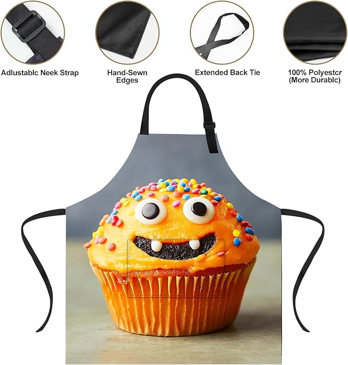 Funny Cat Apron with 2 Pockets Waterproof for Men Women Kitchen Garden Decor