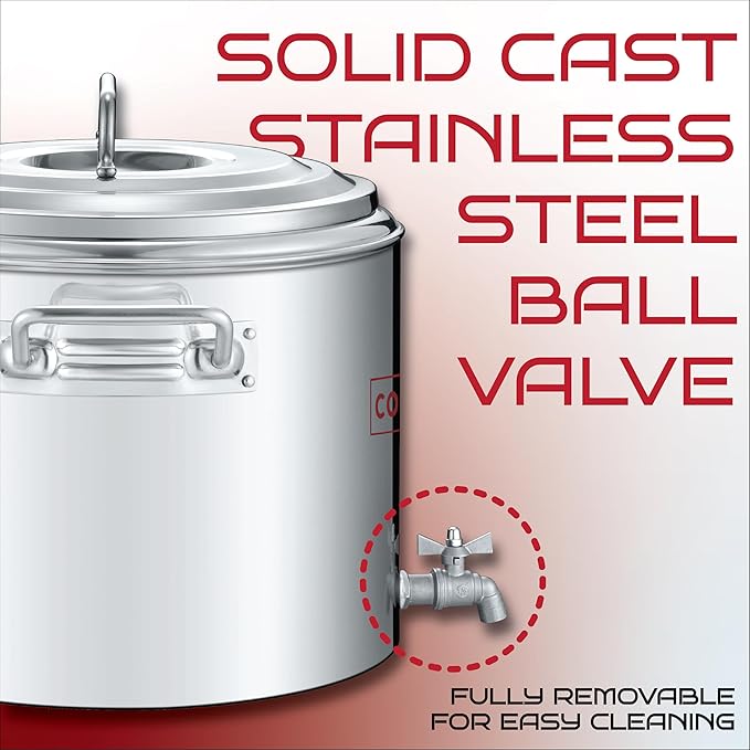Concord Stainless Steel S Series Insulated Double Wall Stock Pot. Outdoor Kettle, great for temperature retention (40 Quart)