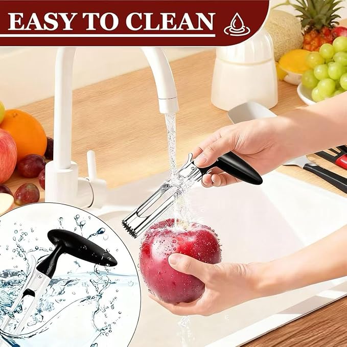 Apple Corer, Apple Corer Tool, Apple Core Removal is easy to use and clean, with sharp stainless steel serrations for quick core removal.