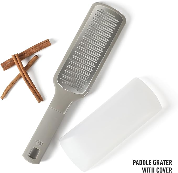 Calphalon Prime Stainless Steel Handheld Cheese Grater W/Cover & Rubber Handle - Taupe