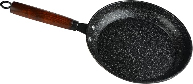 CBESTUTENSIL Non-stick frying pan, granite-coated skillet, lightweight egg pan, chef's frying pan,Fried eggs don't stick to the pan， wooden handle (10 inches)
