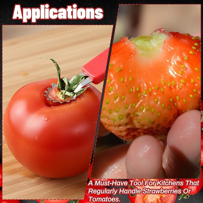 4 Pcs Tomato Corer Tool Stainless Steel Strawberry Huller Stem Remover Tomato Strawberry Top Remover Kitchen Vegetable Fruit Corer Tool Dessert Preparation Salad Making
