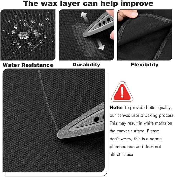 6 Slot Puncture Resistant Knife Roll, Waxed Canvas Knife Bag Featuring UHMWPE Fabric, Tie Straps Knife Roll Bag Fit 8-Inch Chef Knives