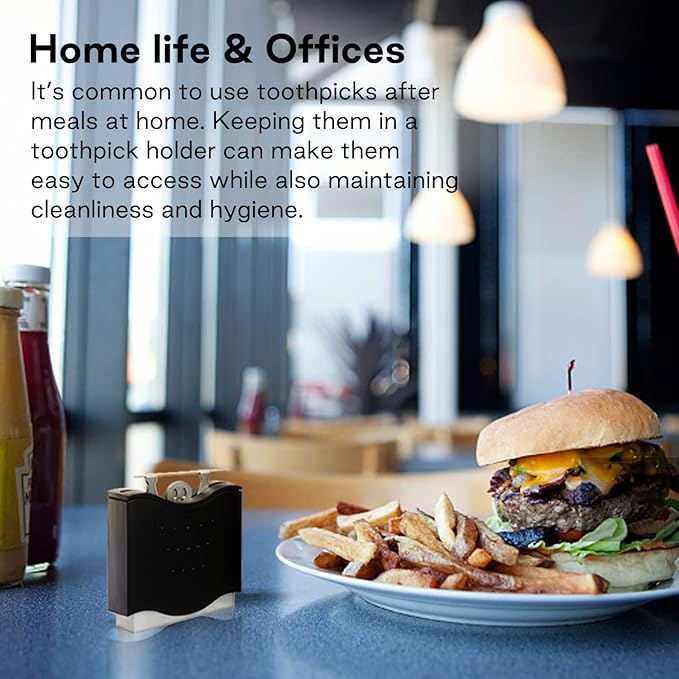 Fun Toothpick Holder - Cute Toothpick Dispenser ABS Fun Toothpick Holders Decorative Plastic Toothpick Holder (Black)