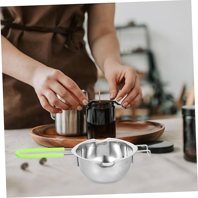 Stainless Steel Chocolate Melting Pot Butter Heating Pot Melting Bowl Spatula Multi-functional for Cheese Oil Milk Easy Clean Compact Design
