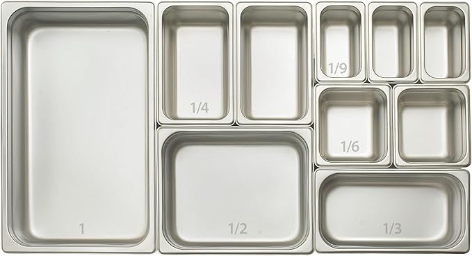 Winco Half Size (Long) 6" Deep Metal Food Pan/Steam Table Pan, Anti-Jam, 22 Gauge