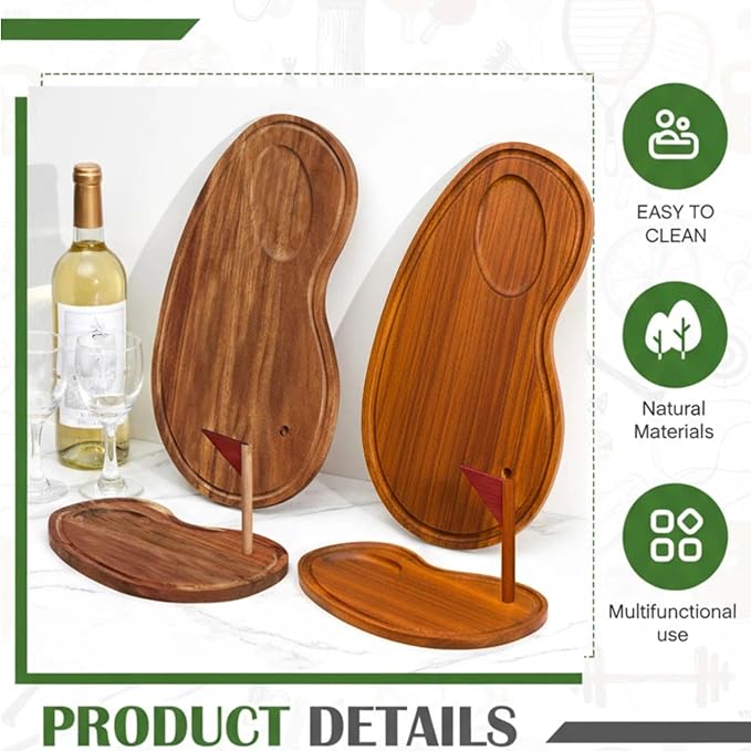 Ziliny Golf Cheese Board Gift Set Party Favor Prizes Charcuterie Wood Board with Knives and Box Father Day Gift for Dad Grandpa Party Tournament Game(Carbonized Bamboo Wood, Golf)