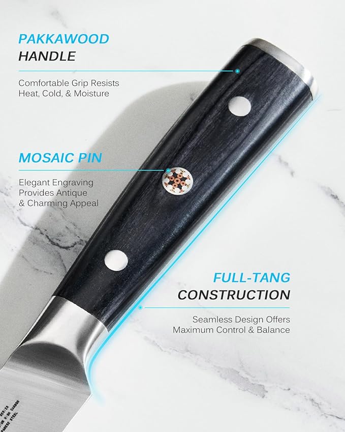 KYOKU 3.5" Paring Knife, Samurai Series Peeling Knife with Pakkawood Handle, Japanese Style High Carbon Steel Sharp knife, Full Tang Small Knife for Fruit Peeling & Slicing with Sheath and Case