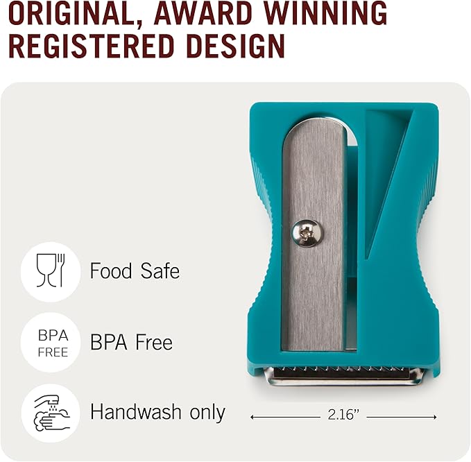 Monkey Business Julienne Peeler and Blade, Green and Turquoise