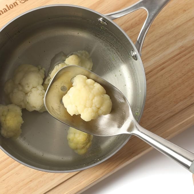 Calphalon Edge Stainless Steel Slotted Kitchen Spoon - Taupe