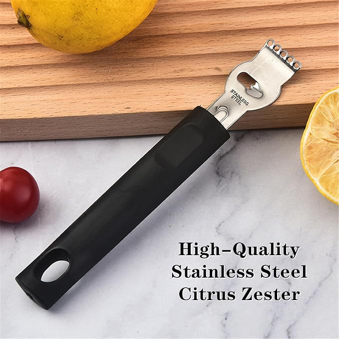 2 PCS Lemon Zester Tool Professional Citrus Peeler Citrus Zester Tool Stainless Steel Channel Knife Orange Peeler Tool Lemon Peeler for Kitchen Bar Restaurant Bartender Accessories