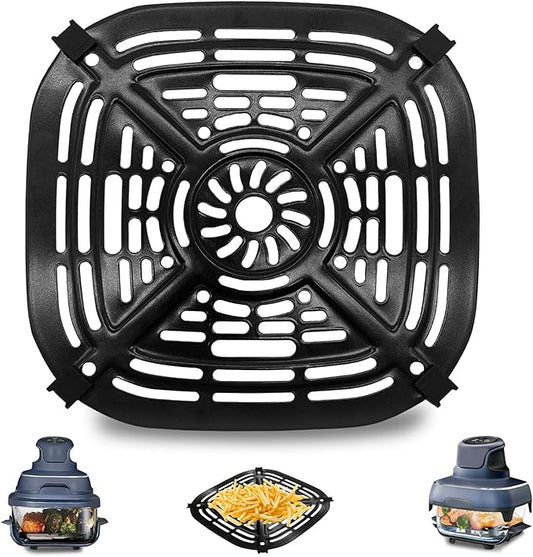 GCQ Air Fryer Grill Pan for Ninja Crispi Air Fryer FN101GY, Replacement Air Fryer Crisper Plate Grill Plate Tray Accessories with Rubber Bumpers, Dishwasher Safe
