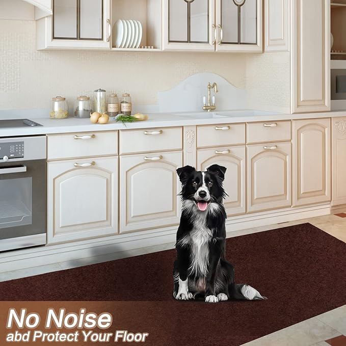 3' x 21' Runner Rugs with Rubber Backing, Indoor Outdoor Utility Carpet Runner Rugs, Chocolate Brown, Can Be Used as Aisle for The RV and Boat, Laundry Room and Balcony