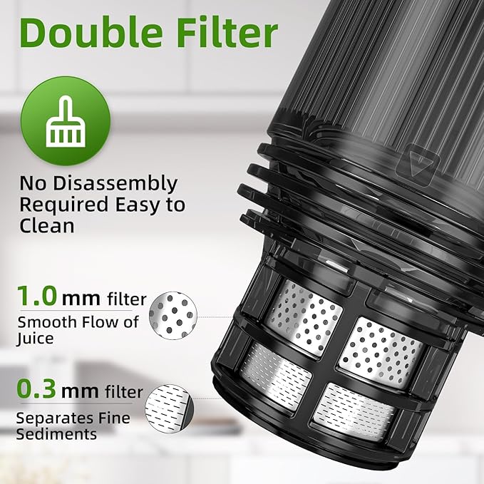 EanOruus Cold Press Juicer, 5.8" Wide Feed Chute Juice Extractor Machine with 400W, High Juice Yield, Slow Masticating Juicer for Whole Vegetables & Fruits, Grey