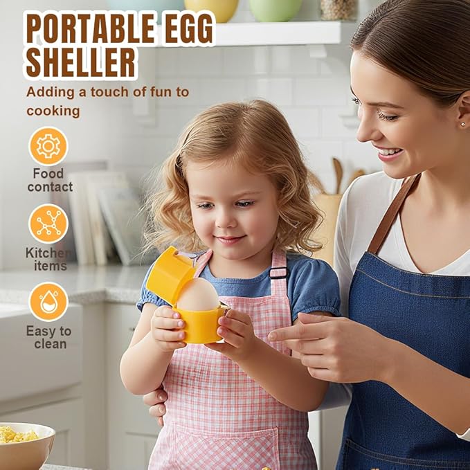 Egg Shell Opener, 2026 New Egg Cutter Egg Cracker Tool Multifunctional Egg Cutter Multipack, Upgrade Egg Peeler Separator for Raw Eggs Cracker Tool Cutter Kitchen Gadgets (4, Orange)