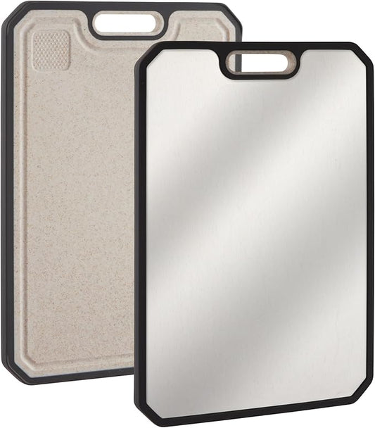 Garvee Titanium Cutting Boards for Kitchen, Double-Sided Cutting Board with Deep Juice Grooves & Built-in Handles