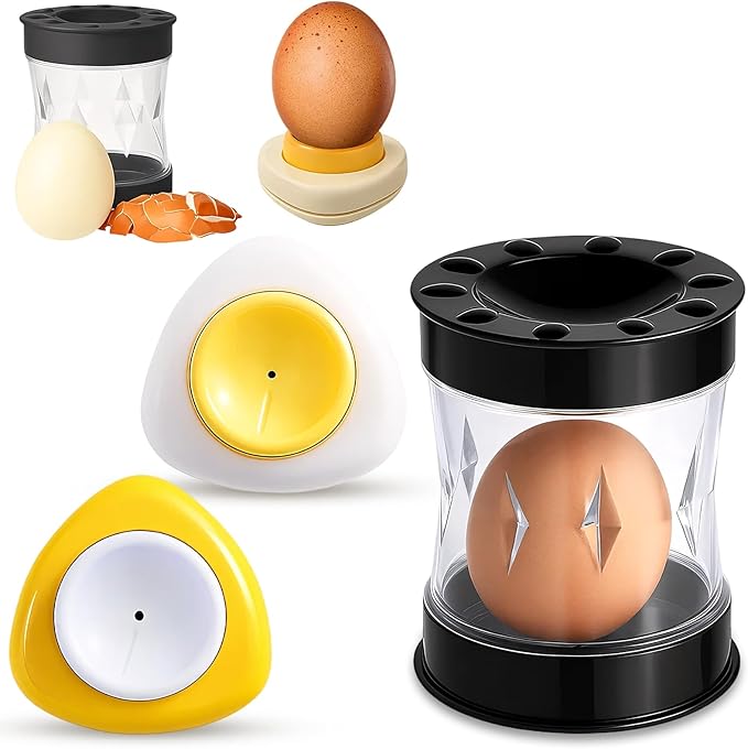 3PCS Egg Peeler Set, Hard Boiled Egg Peeler, Egg Peeler Tool for Hard Boiled Eggs Suitable for Family Chefs, Kitchen Enthusiasts and Busy Professionals