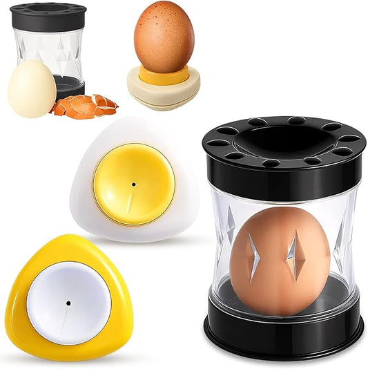 3PCS Egg Peeler Set, Hard Boiled Egg Peeler, Egg Peeler Tool for Hard Boiled Eggs Suitable for Family Chefs, Kitchen Enthusiasts and Busy Professionals