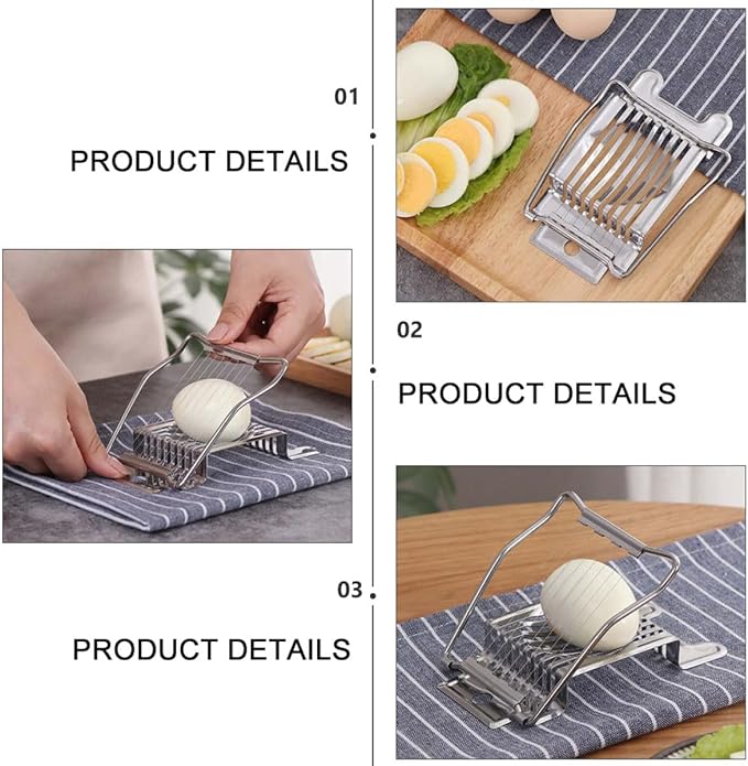 Stainless Steel Egg Slicer and Cheese Slicer 2pcs Set Boiled Egg Cutting Tool Kitchen Gadget for Cooking and Food Preparation