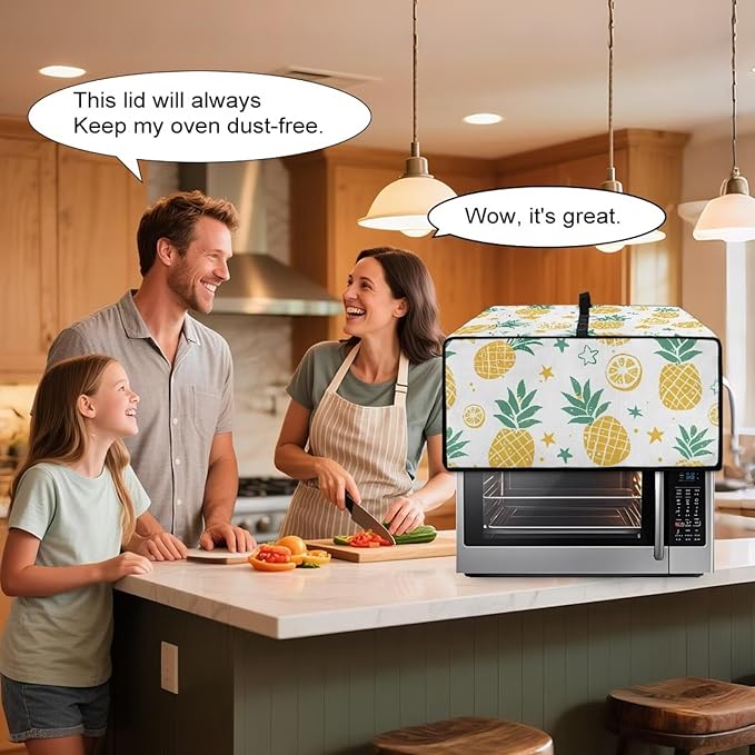 Doojoayie Pineapple Appliance Covers 8 Slice Toaster Cover Universal Fit Kitchen Appliance Dust Protector Compatible with Toaster Oven/Bread Machine/Air Fryer