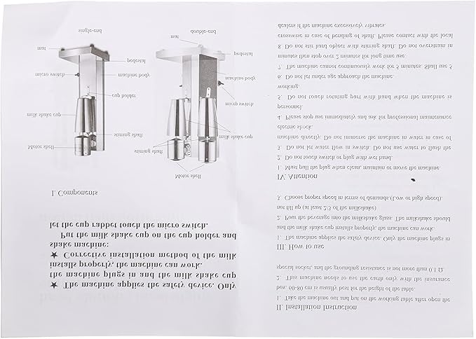 Milkshake Maker Electric Drink Mixer Commercial Milkshake Machine Stainless Steel 18000RMP (Single Head D)