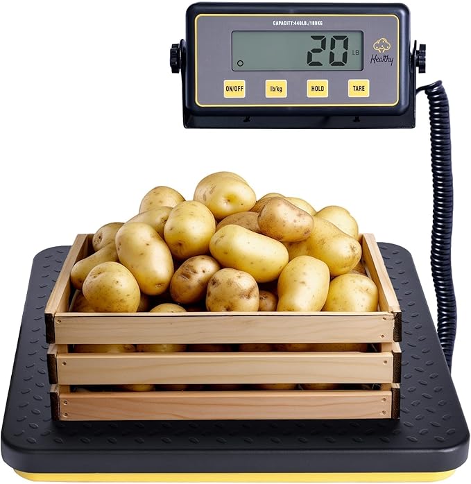 Shaledig 400lbs Commercial Scale Digital Receiving Scale with Anti-Slip Aluminum Platform, High Accuracy Food Scale with Hold/Tare/Auto-Off, Kitchen Scale with LCD Display for Restaurant/Cater