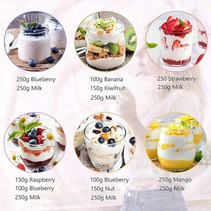 Diydeg Probiotic Yogurt Maker with Adjustable Temperature & Time Control, Automatic Digital Greek Yogurt Maker Machine Make Trillion of Live Probiotic with 12 Glass Jars for Home (US Plug 110V)