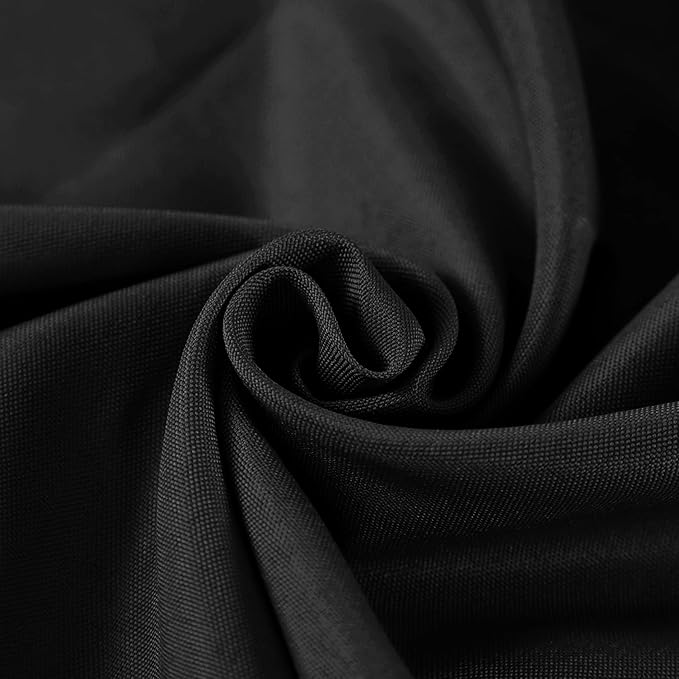 Fokitut 12 Pack Waterproof Round Tablecloth, 90 Inch, Stain Resistant and Wrinkle Polyester Table Cloth, Fabric Table Cover for Kitchen Dining, Wedding, Party, Holiday Dinner-Black