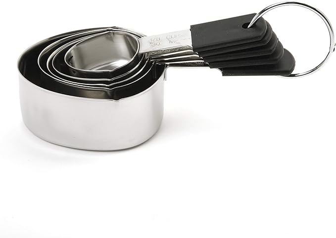 Norpro Grip-Ez Stainless Steel Measuring Cups, 5-Piece, Silver