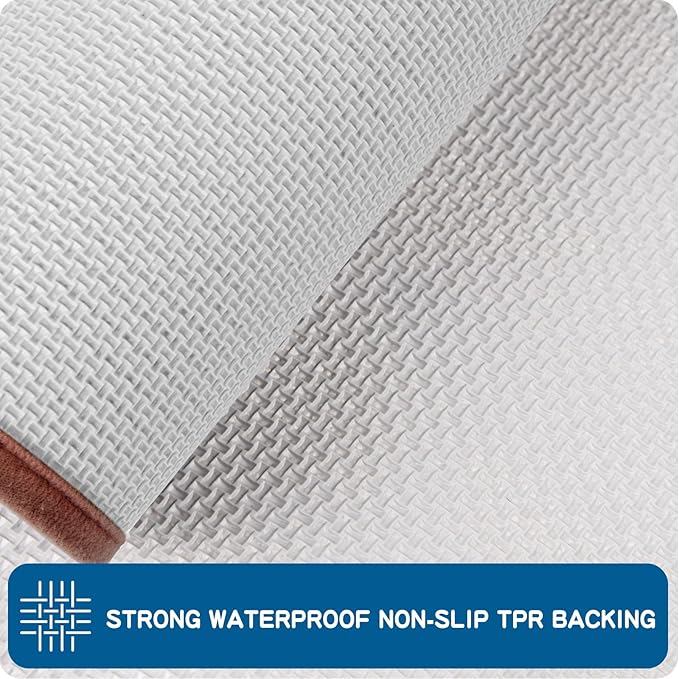 PURRUGS Machine Washable Kitchen Rug Set [2 PCS] (24" x 36"+ 24" x 60"), Non-Slip/Skid Kitchen Runner Rugs & Floor Mats, Super Absorbent Soft Area Rugs for Sink, Kitchen & Laundry, Brown