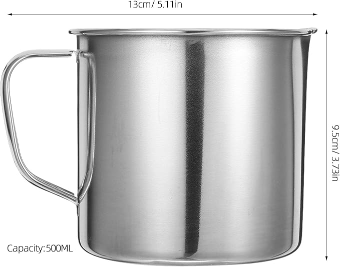 500Ml Stainless Steel Measuring Cup Metal Embossed Measuring Cup with Handle and Pour Lip Milk Steamer Pitcher Silver Latte Art Pitcher,Milk Frothing Jug with Scale for Professional Kitchen Laboraty