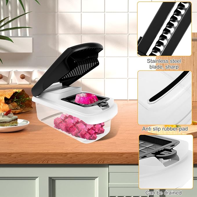 14 in 1 Vegetable Chopper Efficient Veggie Chopper with Container Practical Food Chopper Multifunctional Kitchen for Salad Potato Carrot Garlic
