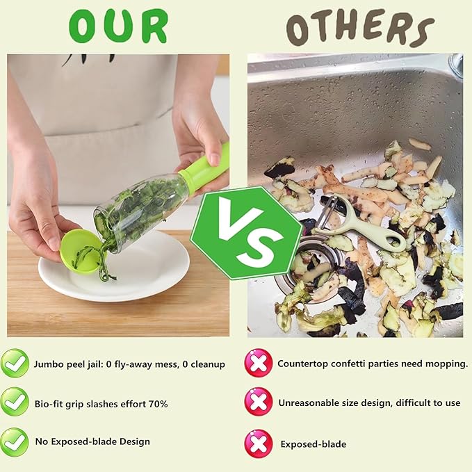 Vegetable peelers for kitchen, Potato Peeler, Fruit Carrot Veggie Peelers Built-in peel catcher, Peeler with Ergonomic Non-Slip Handle,Dishwasher safe for home, office and camping(Green)