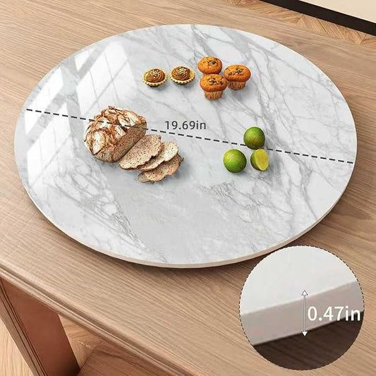 19.69" Lazy Susan for Table Top Sintered Stone Rotating Serving Tray for Dining Table, Kitchen Lazy Susan Organizer Spinning Rotating Food Server Party Centerpieces