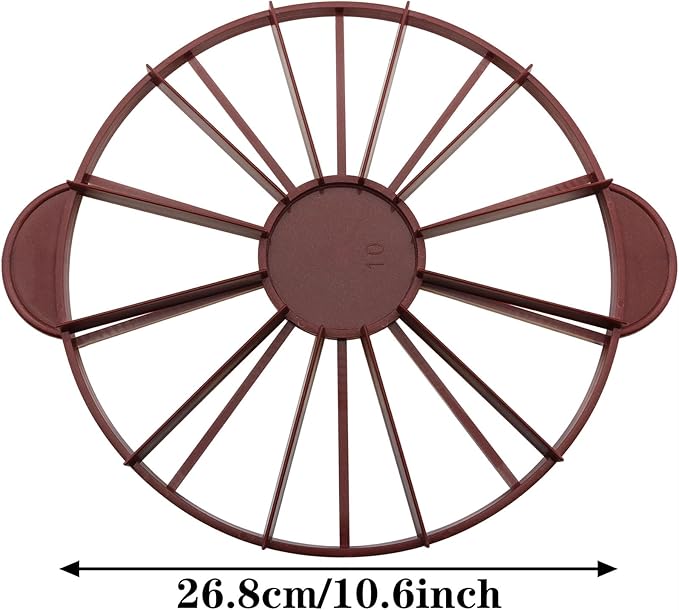 Cake Portion Cutter, Double Sided Cake Portion Marker, Round Cake Slicer, 10 or 12 Pieces, Brown 26.8 cm /10.6 In Diameter