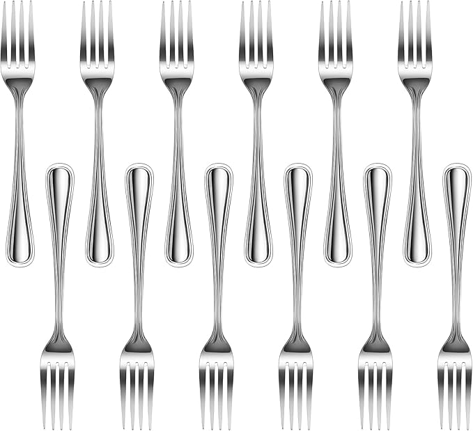 New Star Foodservice 58109 Slimline Pattern, 18/0 Stainless Steel, Serving Fork, 8.25-Inch, Set of 12