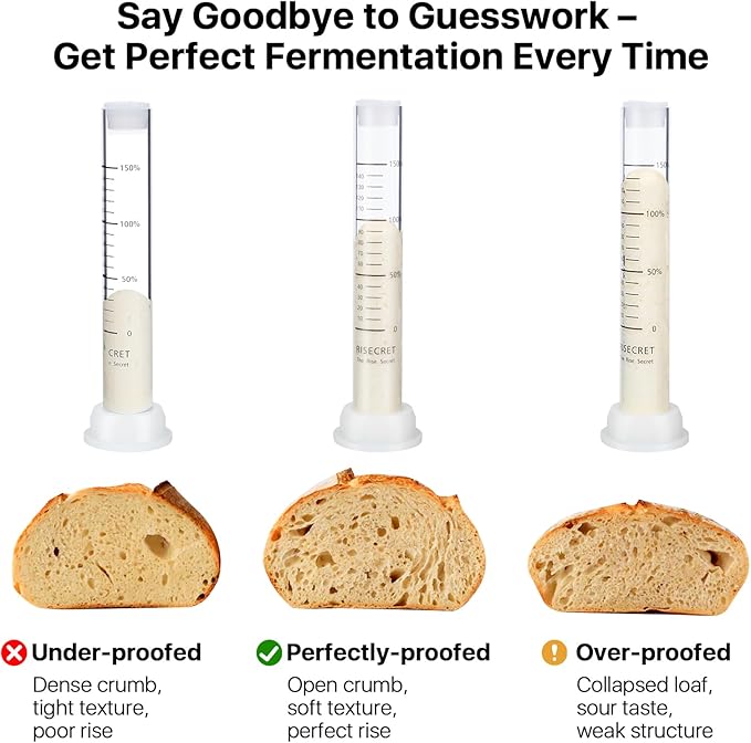Sourdough Aliquot Jar for Sourdough Starter, Transparent Acrylic Measuring Tube for Dough Rise Tracking, Artisan Bread Baking Tool for Brioche, Panettone & Bakers (white, 1pcs acrylic)