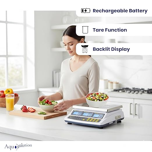 Aquos Price Computing Scale – CK Series Class III NTEP Legal for Trade | Commercial Food Scale with Rechargeable Battery | Digital Kitchen Scale with Stainless Steel Platter & LCD Display (30 lbs)