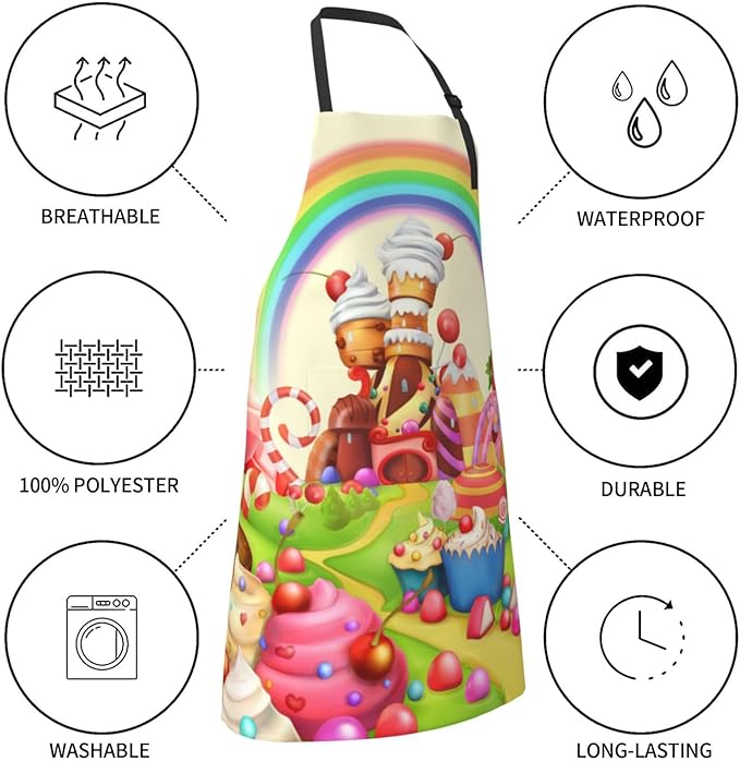 Siiuuol Cute Cats Unisex Waterproof Kitchen Chef Apron - With Adjustable Bib Apron