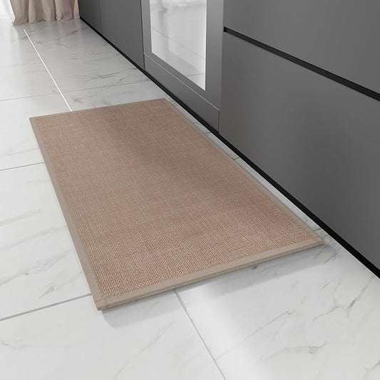 Kitchen Rug, Rubber Non Slip Kitchen Rugs Washable, Absorbent Runner Mat for Floor, Machine Washable Standing Mats for in Front of Sink, Door, Laundry, Entryway, Hallway (Camel, 30" × 17.3")