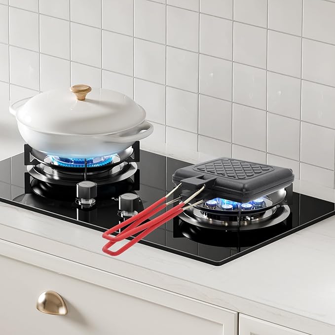Foldable Sandwich maker, double-sided grilled cheese pan, panini press sandwich maker. It is also a friendly pie irons for camping and campfire sandwich maker.