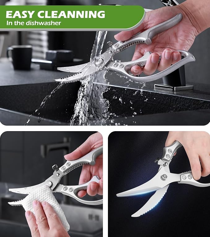 Poultry Shears – Kitchen Shears & Multipurpose Kitchen Scissors for Meat, Chicken, Fish & Vegetables, High Carbon Stainless Steel, Safety Lock, Dishwasher Safe