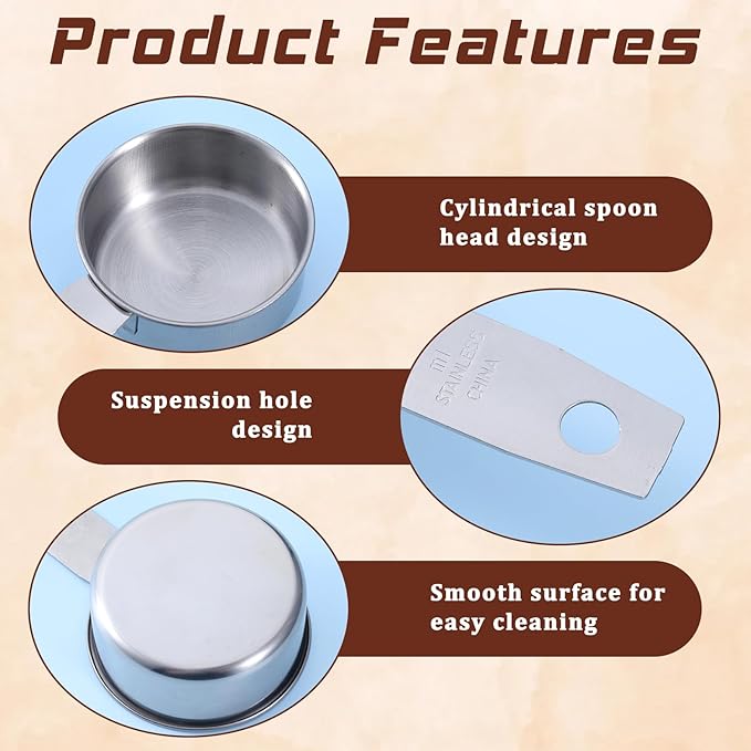 Stainless Steel Measuring Cups Set of 4, Kitchen Gadgets Stackable Metal Measuring Cup for Cooking Baking Dry Wet Ingredients and Liquid, Dishwasher Safe, Solid Flat Handle