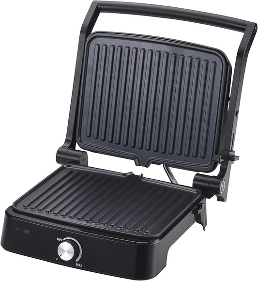 Vivicreate 5 in 1 Panini Press & Indoor Electric Grill, Stainless Steel Sandwich Maker with Non Stick Plates, Contact Grill for Steak, Burger, Breakfast & Countertop Cooking (1 Knob Plastic)