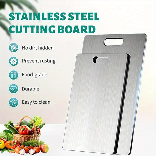 4Pack Titanium Cutting Board Set – Pure Titanium Double-Sided Cutting Boards for Kitchen, Stainless Steel Chopping Boards for Meat, Vegetables, Fruits – Durable, Easy to Clean – 4 Sizes