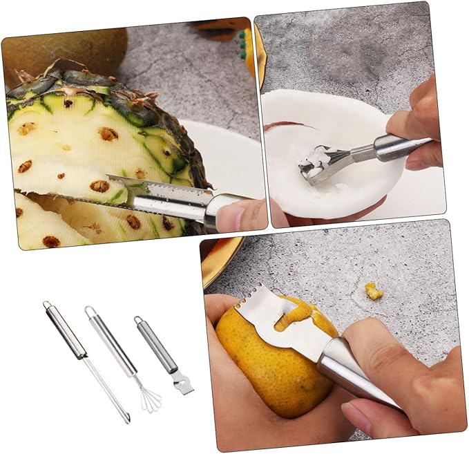 3 Pcs Stainless Steel Lemon Zester Multipurpose Peeler for Fruits Vegetables Easy to Clean Compact Design for Cooking Cocktails