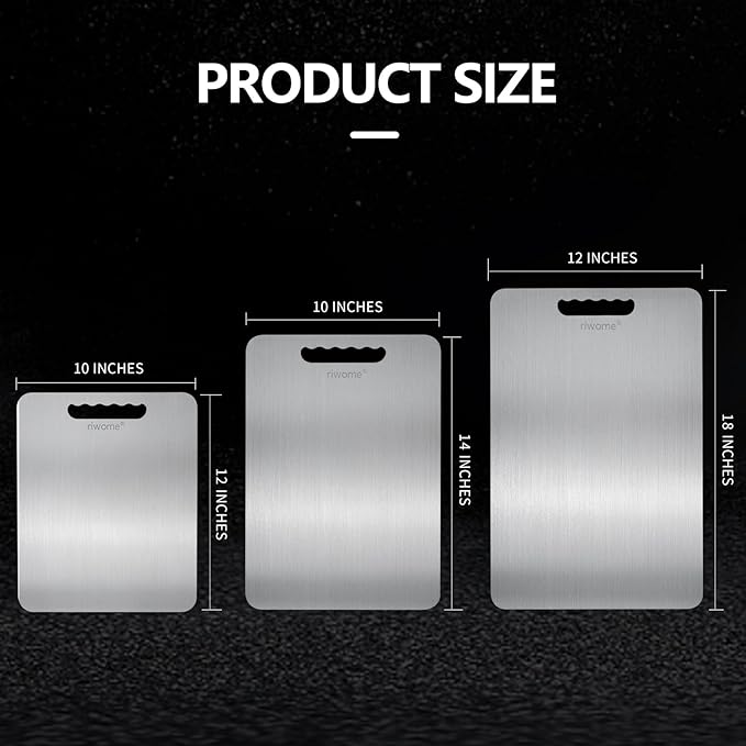 Titanium Cutting Board For Kitchen-Cutting Board Double Side Food Grade,Pure Cut Titanium,Durable Dishwasher Safe Easy to Clean Large Size (18''Lx12''W)